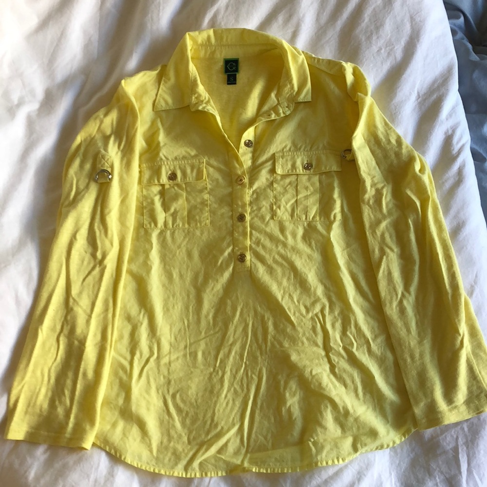 Canary yellow blouse